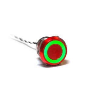 Bulgin Capacitive Switch Momentary NO Illuminated Red Green On-Off IP69K IP68 Aluminium Housing MC25MORRG