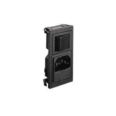 Bulgin C14 Straight Snap-in IEC Connector, 250V, 10A, Female with 5 x 20 mm Fuse BZV15/Z0000/70