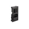 Bulgin C14 Straight Snap-in IEC Connector, 250V, 10A, Female with 5 x 20 mm Fuse BZV15/Z0000/70