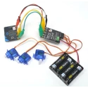 Monk Makes Servo Kit for BBC Micro:bit Add-on with 3 Servomotors, Battery Box, Educational Booklet SKU00075