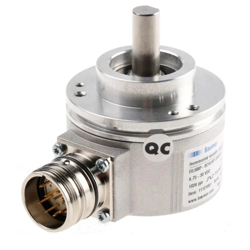 Baumer Optical Incremental Encoder EIL580P Series 30V dc, 65536 ppr, TTL/HTL Signal, Solid Shaft 10 mm EIL580P