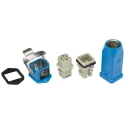 HARTING Heavy Duty Power Connector Bulkhead Mount Crimp 8 Way 5A Han D Male/Female 90V 10360080006