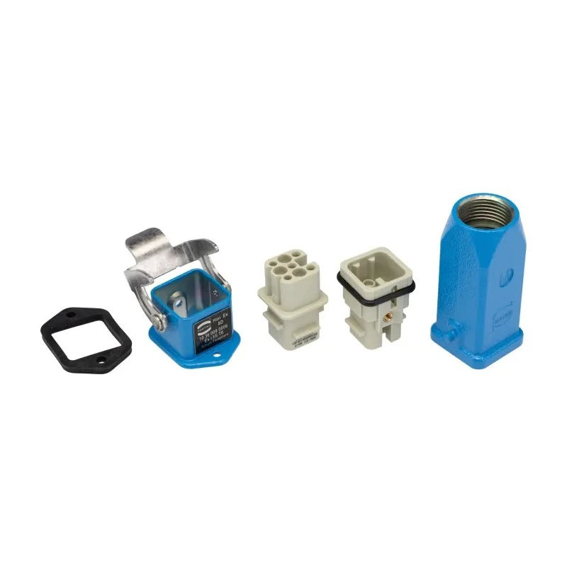 HARTING Heavy Duty Power Connector Bulkhead Mount Crimp 8 Way 5A Han D Male/Female 90V 10360080006