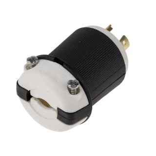 RS PRO 20A 250V USA NEMA L6-20P Mains Plug Black Nylon Cable Mount Quick Connect 817-9375