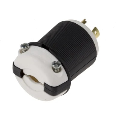 RS PRO 20A 250V USA NEMA L6-20P Mains Plug Black Nylon Cable Mount Quick Connect 817-9375