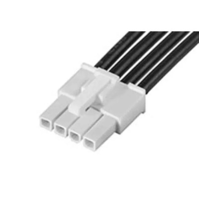 Molex Wire to Board Cable 4 Way Male Mini-Fit Jr to 4 Way Male Mini-Fit Jr, Black Nylon Jacket, 600 mm Length 215323-1043
