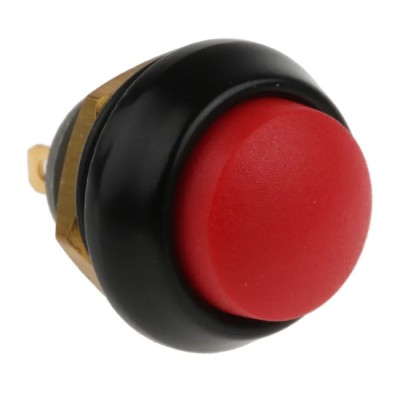 ITW Switches 59 Series Miniature Push Button Switch Panel Mount 14 mm Cutout Red SPST IP67 59-900089