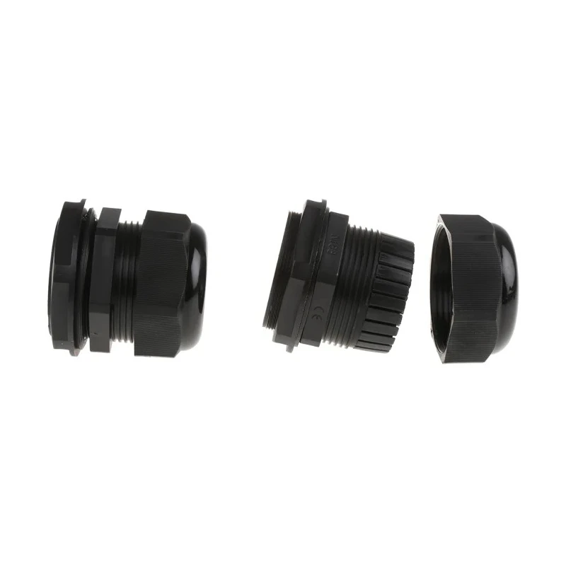 HellermannTyton NGM Series Black Polyamide 66 Cable Gland M63 Thread, 34 mm Min., 44 mm Max., IP68 NGM63-BLK