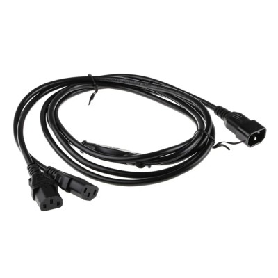 RS PRO IEC C13 to IEC C14 Power Cord 2.5 m Black PVC 250V 10A 818-8909