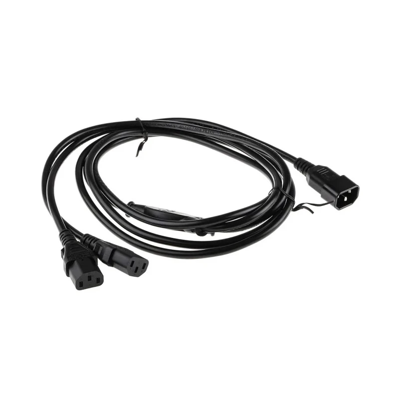 RS PRO IEC C13 to IEC C14 Power Cord 2.5 m Black PVC 250V 10A 818-8909