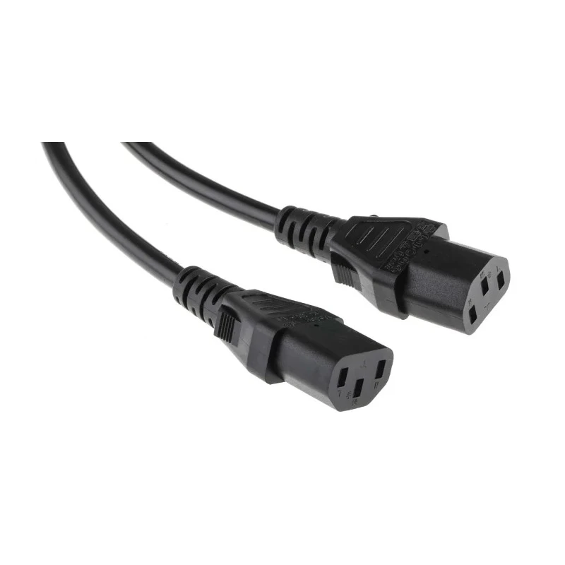 RS PRO IEC C13 to IEC C14 Power Cord 2.5 m Black PVC 250V 10A 818-8909