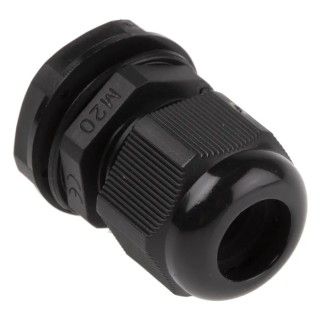 RS PRO NGM Series Black Polyamide 66 Cable Gland, M20 Thread, 6 mm to 12 mm Diameter, IP68 Rated NGM20S-BLK