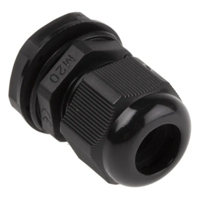 RS PRO NGM Series Black Polyamide 66 Cable Gland, M20 Thread, 6 mm to 12 mm Diameter, IP68 Rated NGM20S-BLK