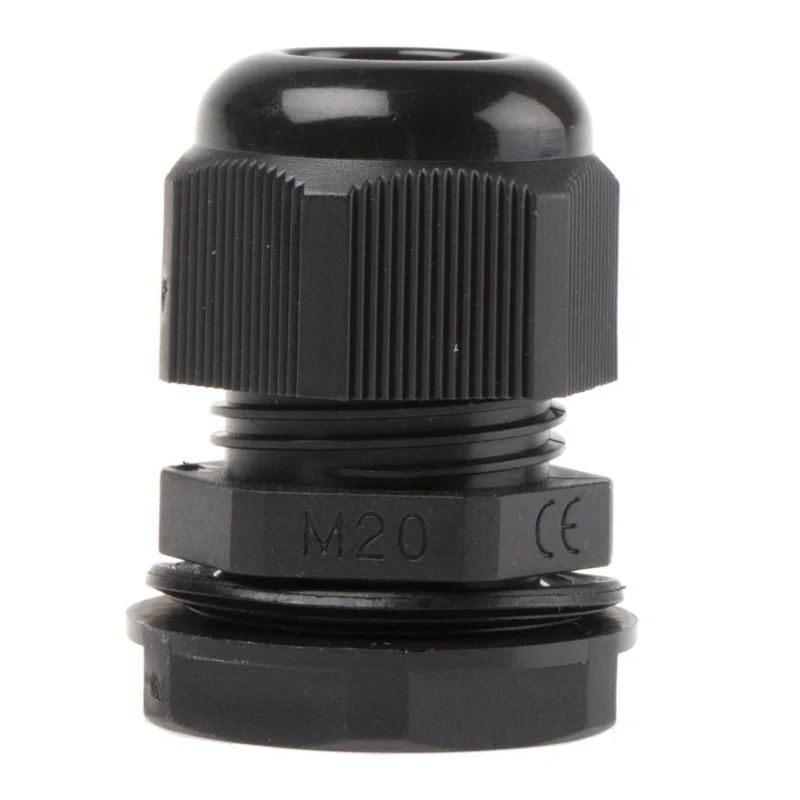 RS PRO NGM Series Black Polyamide 66 Cable Gland, M20 Thread, 6 mm to 12 mm Diameter, IP68 Rated NGM20S-BLK