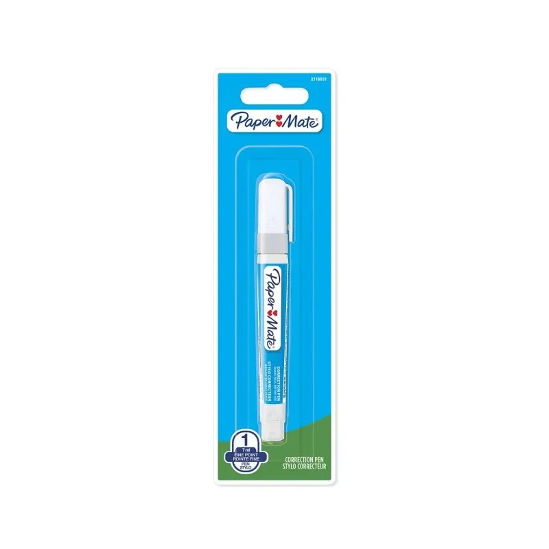 Paper Mate Correction Fluid Pen 7 ml Precision Needle Tip for Clean Pinpoint Corrections 2118931