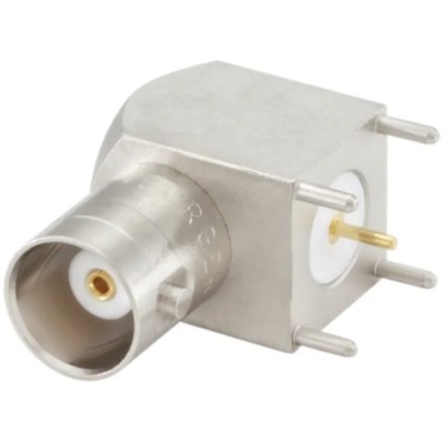 Rosenberger 51K201 Series Coaxial Connector PCB Female BNC, 50 Ω, Right Angle Body Solder 51K201-400N5