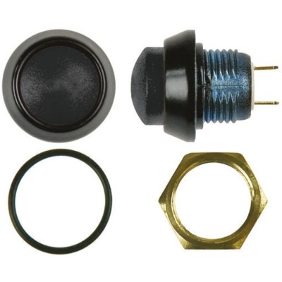 ITW Switches 59 Series Miniature Push Button Switch Panel Mount 14 mm Cutout Black SPST IP67 59-900091