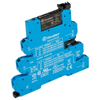 Finder 39 Series Electromechanical Interface Relay DIN Rail Mount 12V AC/DC Coil 6A SPDT Silver Alloy 39.61.0.012.0060