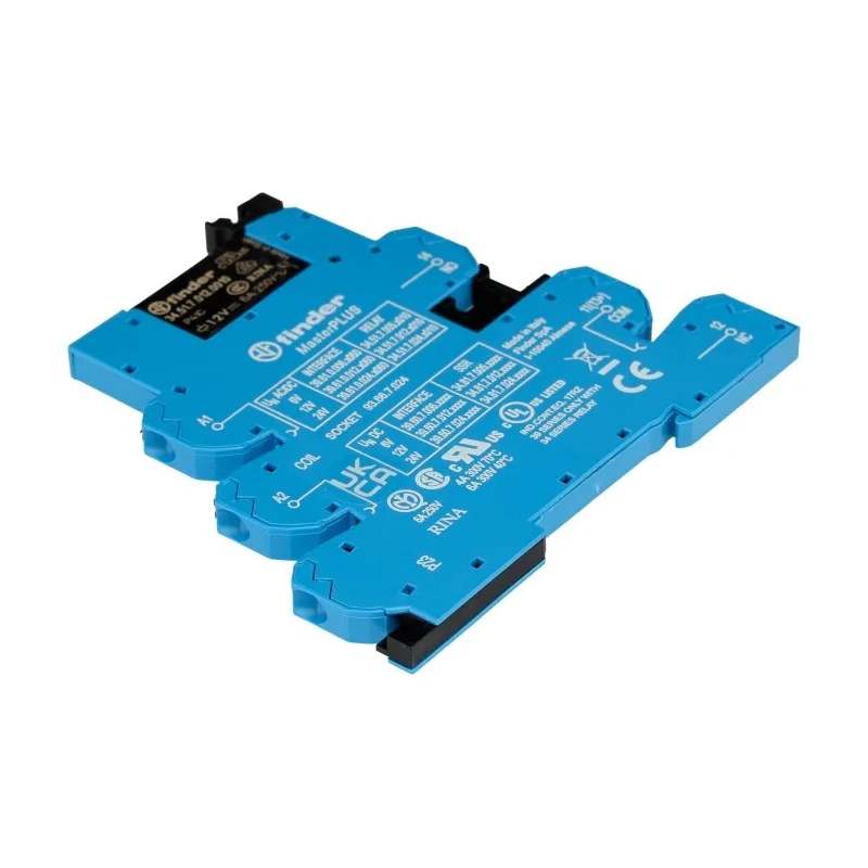 Finder 39 Series Electromechanical Interface Relay DIN Rail Mount 12V AC/DC Coil 6A SPDT Silver Alloy 39.61.0.012.0060