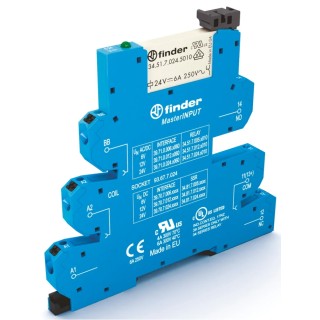 Finder Interface Relay, DIN Rail Mount, 110V AC/DC Coil, SPDT Contact, 5.6mA Coil Current, Silver Alloy 39.71.0.125.5060
