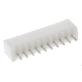 JST XH Series Straight Through Hole PCB Header 10 Contact 2.5 mm Pitch 1 Row Shrouded B10B-XH-A(LF)(SN)