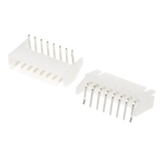 JST XH Series Right Angle Through Hole PCB Header Shrouded, 8 Contacts, 2.5 mm Pitch, 1 Row, 250V S8B-XH-A(LF)(SN)