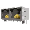 TE Connectivity RJ45 Connector Female PCB Mount Cat5 STP Shield Right Angle 2 Port 8 Way