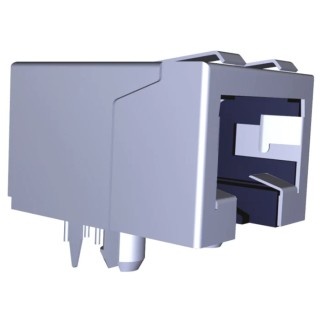 TE Connectivity 35338556 Series RJ45 Connector Female, PCB Mount, Cat3 Shielded Right Angle 6 Port 8 Way RJ45