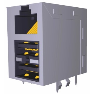 TE Connectivity RJ45 Connector Female, PCB Mount, Cat3 STP Shield Right Angle 1 Port 8 Way 6116151 Series
