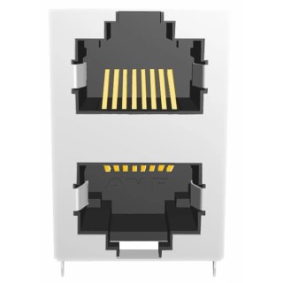 TE Connectivity 5569380 Series RJ45 Connector Female PCB Cat5 Shielded Right Angle 1 Port 8 Way RJ45