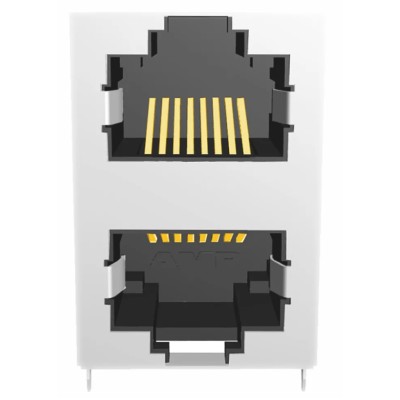 TE Connectivity 5569380 Series RJ45 Connector Female PCB Cat5 Shielded Right Angle 1 Port 8 Way RJ45