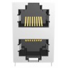 TE Connectivity 5569380 Series RJ45 Connector Female PCB Cat5 Shielded Right Angle 1 Port 8 Way RJ45