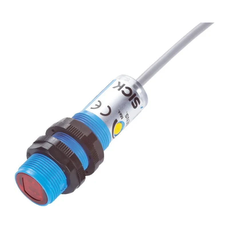 SICK Retroreflective Photoelectric Sensor Barrel, 7 m Detection Range, PNP Output, IP67, Plastic Housing VL180-2P41136