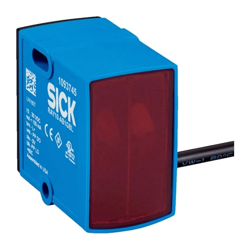 SICK Retroreflective Photoelectric Sensor Block Sensor 1.5 m Detection Range NPN Output IP67 RAY10-AB4CBLA00