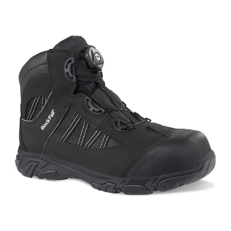 Rockfall OHM Black Non-Metallic Toe Capped Unisex Safety Boots Size UK 8 EU 42 SRC Slip Resistant EN ISO 20345:2011 RF160/008