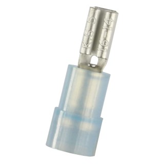 RS Pro Insulated Female Spade Connector, Crimp Termination, 0.5 x 2.8 mm Tab Size, 16 AWG to 14 AWG, Blue Nylon 205-5290