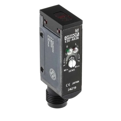 Omron Retroreflective Photoelectric Sensor Block Type 100 mm to 2 m Detection Range PNP Output IP67 E3S-AR36