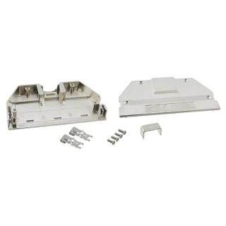 TE Connectivity AMPLIMITE 0.050 Series Zinc Straight D-Sub Backshell, 100 Way Strain Relief 5749197-1