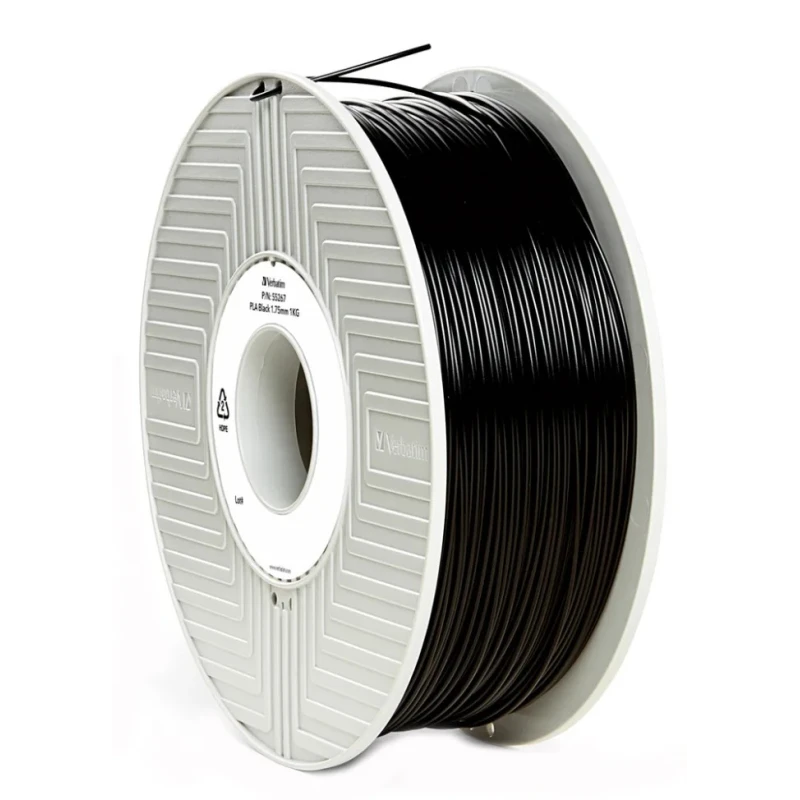 Verbatim 1.75 mm Black PLA 3D Printer Filament, 1 kg 55318