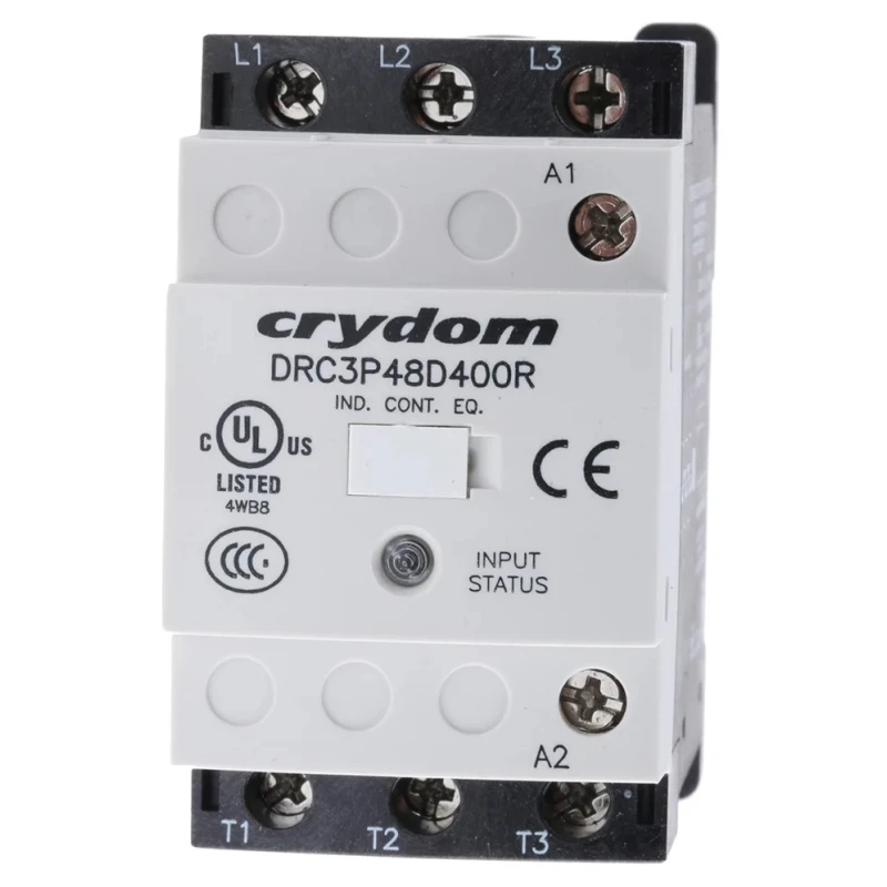 Crydom Solid State Relay, 4.8 A Load, DIN Rail Mount, 510 V AC Load, 30 V AC Control DRC3P48D400R