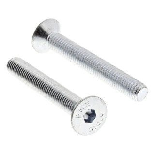 RS PRO Bright Zinc Steel Hex Socket Countersunk Screw, Hex Drive, M8 Thread, 60 mm Length 822-9268