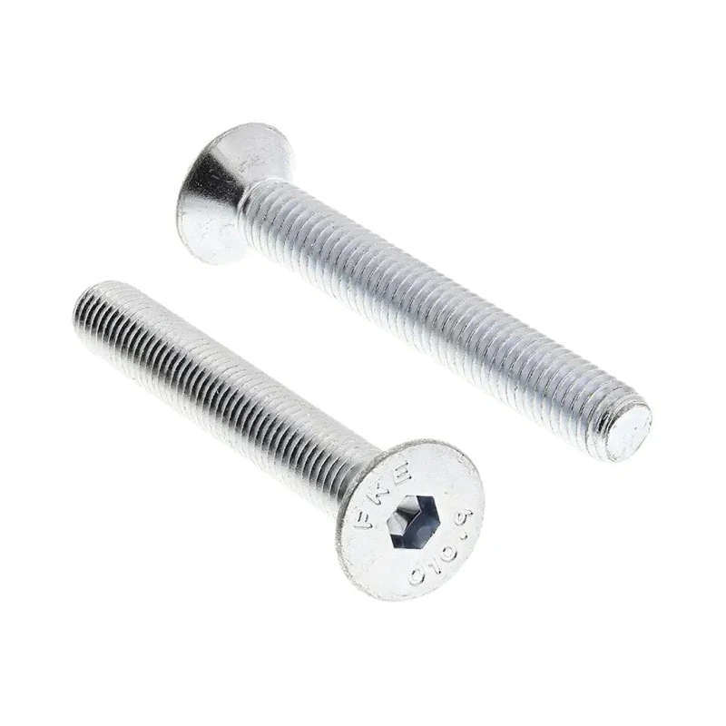 RS PRO Bright Zinc Steel Hex Socket Countersunk Screw, Hex Drive, M8 Thread, 60 mm Length 822-9268