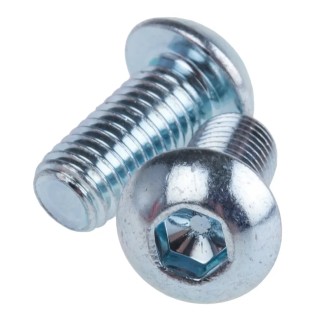 RS PRO Bright Zinc Steel Hex Socket Button Screw, M12 Thread, 25 mm Length 822-9243