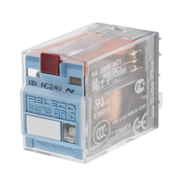 Releco Power Relay PCB Mount DPDT 24V AC Coil 6A Switching Current C7-T21X / AC 24 V