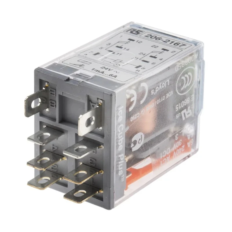 Releco Power Relay PCB Mount DPDT 24V AC Coil 6A Switching Current C7-T21X / AC 24 V
