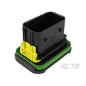 TE Connectivity LEAVYSEAL Automotive Connector Male Black Flange 21 Way Crimp Termination 1-2112162-1