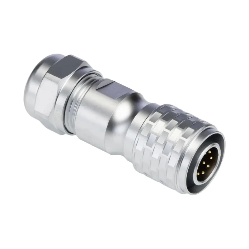 RS PRO Circular Connector M12 Plug Male Cable Mount, 9 Contacts, IP67, Push Pull, Chrome Plated Brass, Gold Plated 206-5030