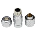 RS PRO Circular Connector M12 Plug Male Cable Mount, 9 Contacts, IP67, Push Pull, Chrome Plated Brass, Gold Plated 206-5030