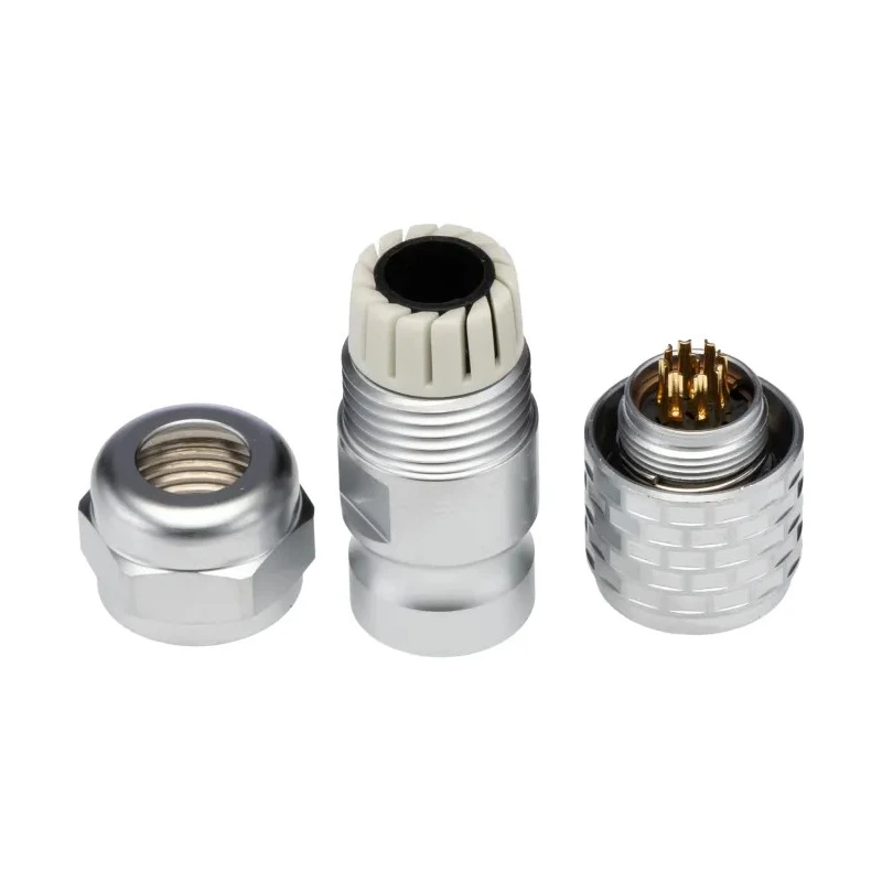 RS PRO Circular Connector M12 Plug Male Cable Mount, 9 Contacts, IP67, Push Pull, Chrome Plated Brass, Gold Plated 206-5030