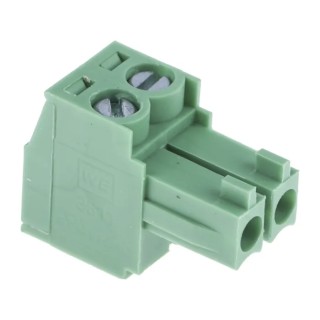 Wurth Elektronik 3611 Series Pluggable Terminal Block, 2-Contact, 3.5 mm Pitch, 1 Row, 10A Current, 300V AC 691361100002